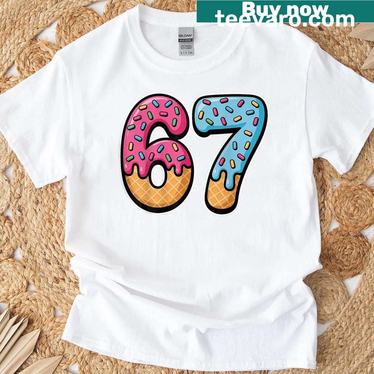 Meme-themed t-shirt with ice cream drip design for kids — on a men's t-shirt