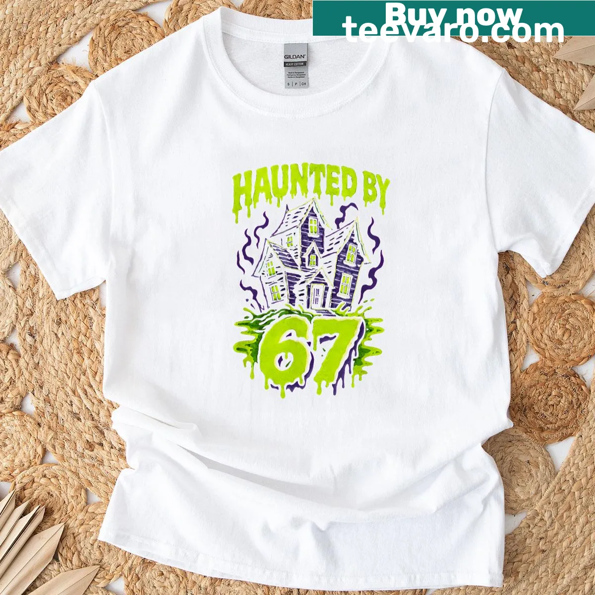 Halloween themed t-shirt with a humorous 'Brain Rot' meme illustration — on a men's t-shirt