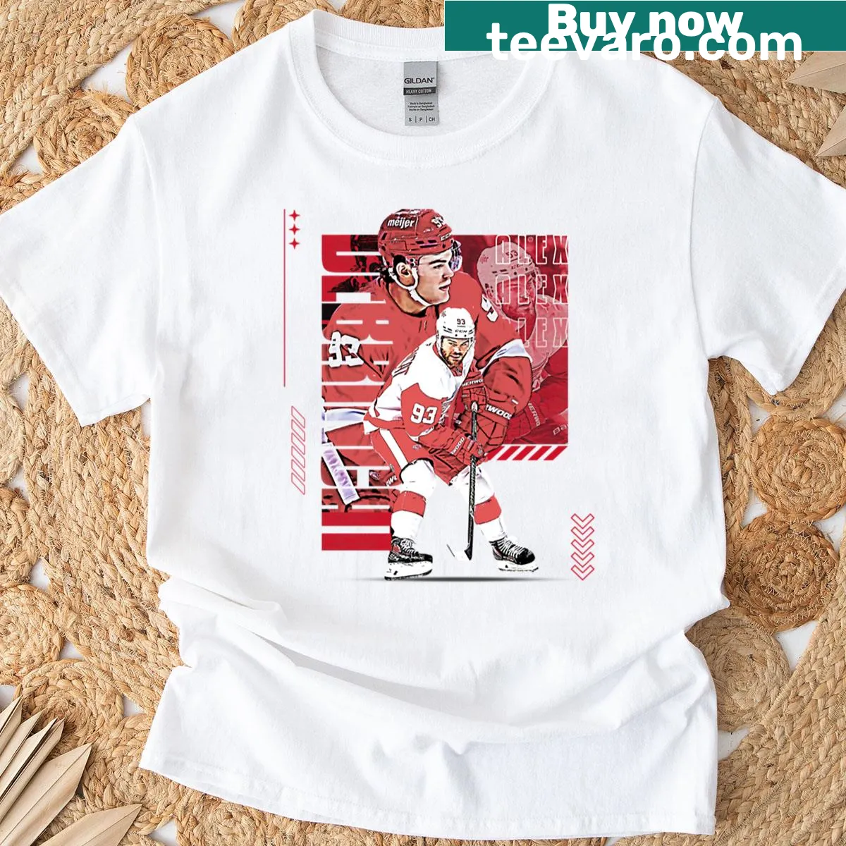 Illustration of a hockey player inspired by Debrincat — on a men's t-shirt