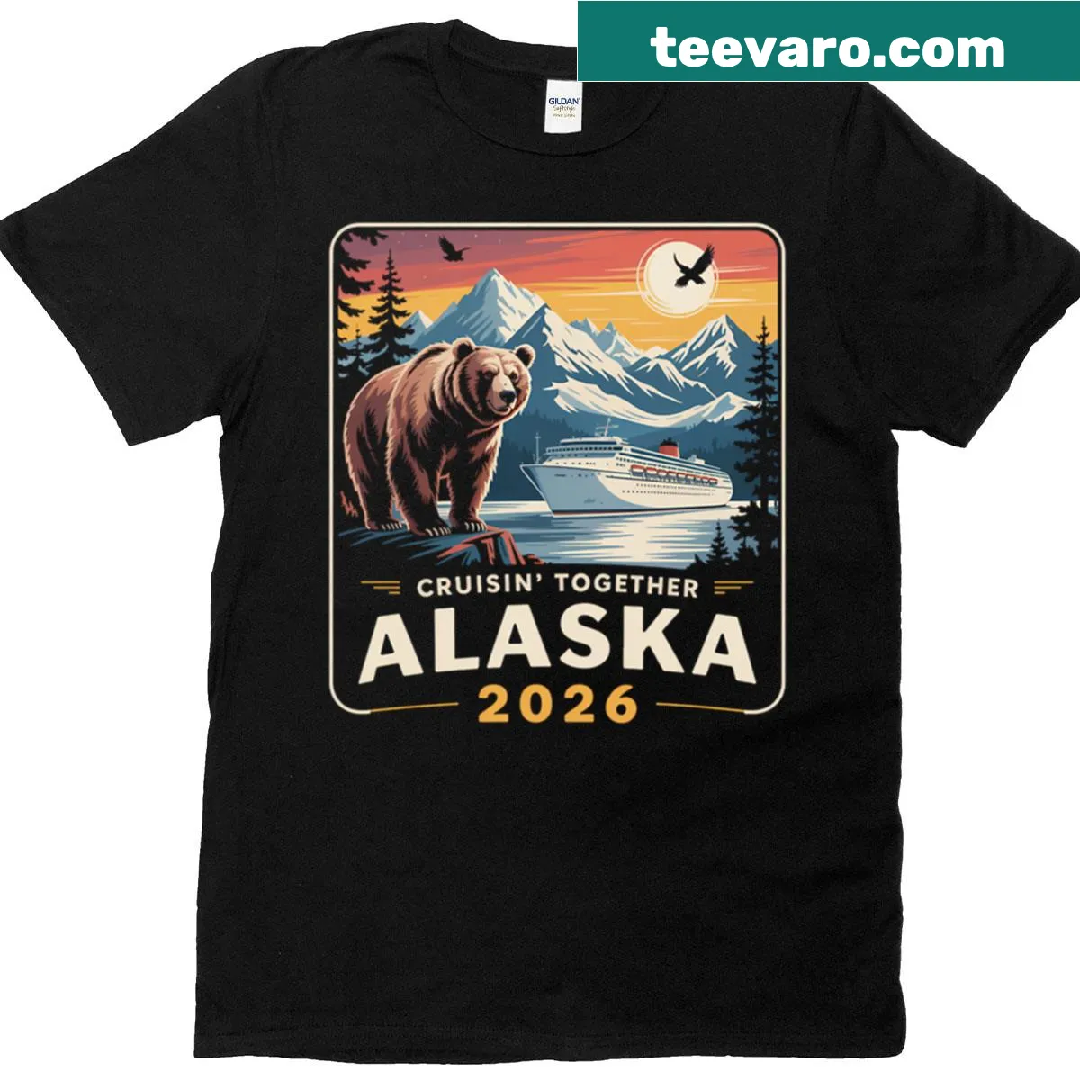 T-shirt showcasing a bear graphic inspired by Alaska — on a men's t-shirt