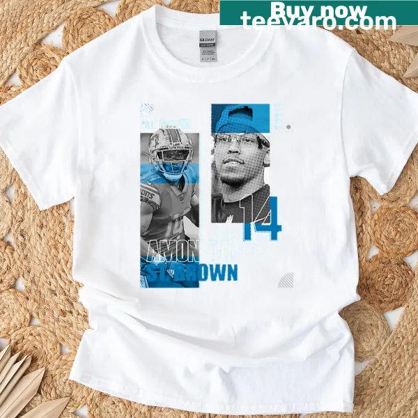 Graphic T-shirt featuring Amon Ra St Brown and football design
