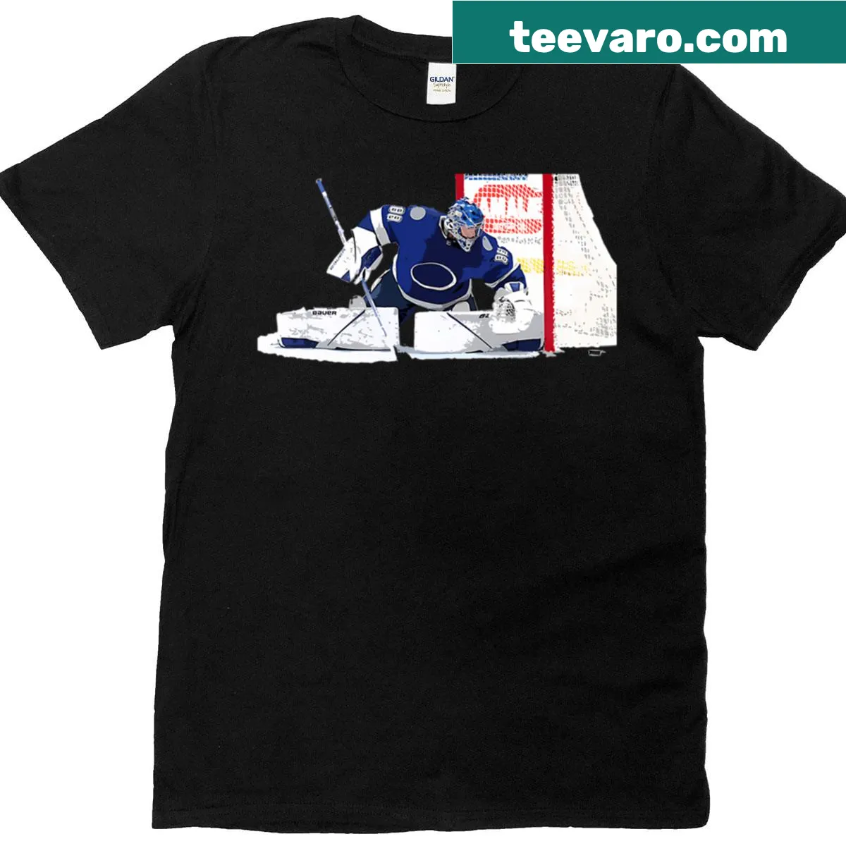 Hockey t-shirt celebrating Andrei Vasilevskiy — on a men's t-shirt