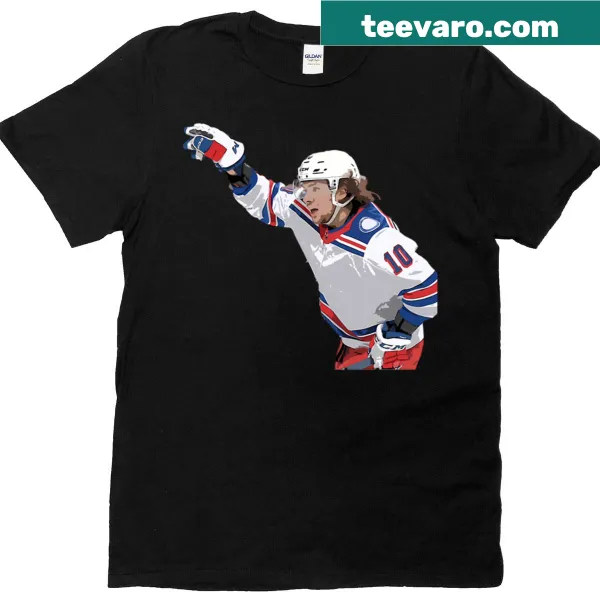 Graphic text of Artemi Panarin on a t-shirt