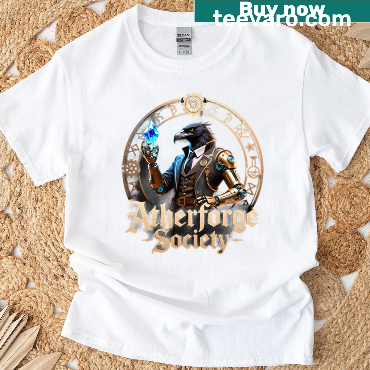 Design representing Atherforge Society on a T-shirt — on a men's t-shirt