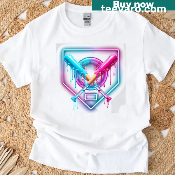 Youth baseball T-shirt with ice cream drip illustration