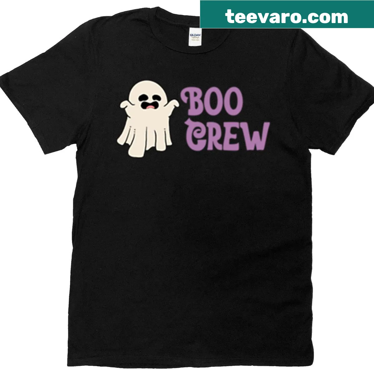 Cute ghost illustration on a Halloween-themed t-shirt for kids — on a men's t-shirt