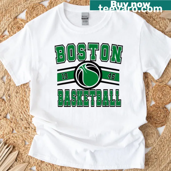 T-shirt featuring the Boston Celtics logo in bold graphic
