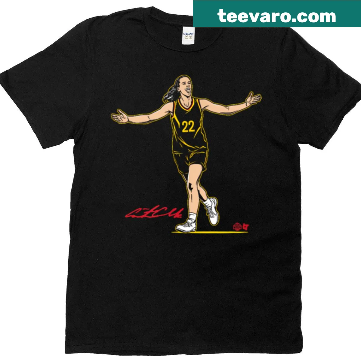 Shirsey with text 'Caitlin Clark Ind 22' for basketball fans — on a men's t-shirt