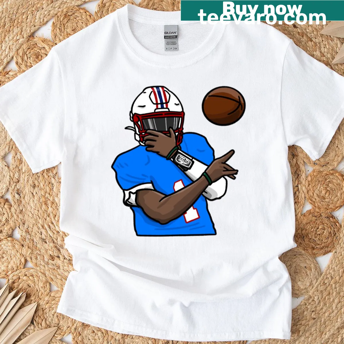 Illustrated Cam Ward T-shirt for hockey fans — on a men's t-shirt