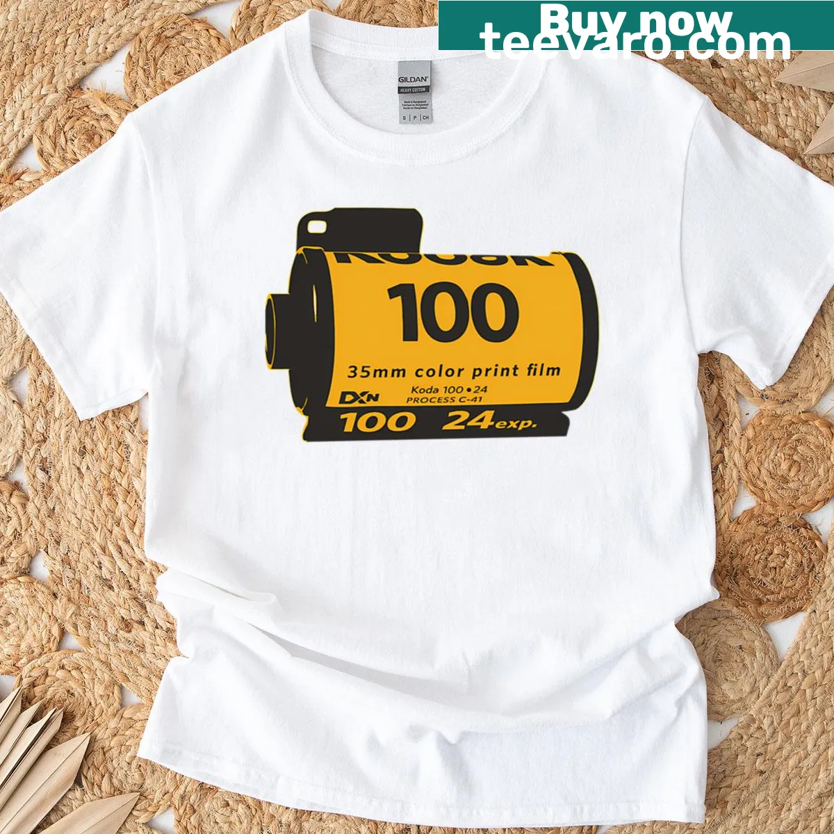 Illustration of a classic camera film roll on a T-shirt — on a men's t-shirt