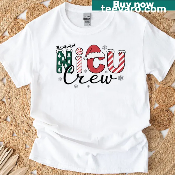 Cute Christmas NICU nurse t-shirt featuring Santa hat illustration