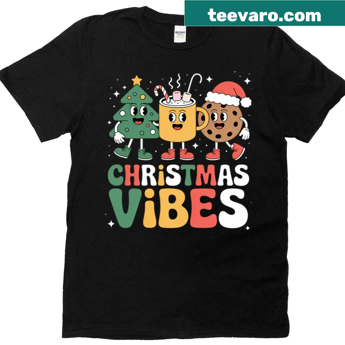 Santa Claus illustration on a festive Christmas T-shirt design — on a men's t-shirt