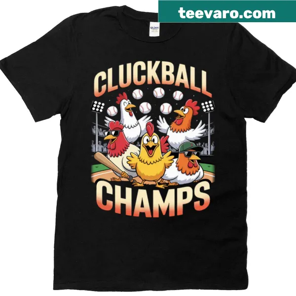 Funny chicken baseball team t-shirt