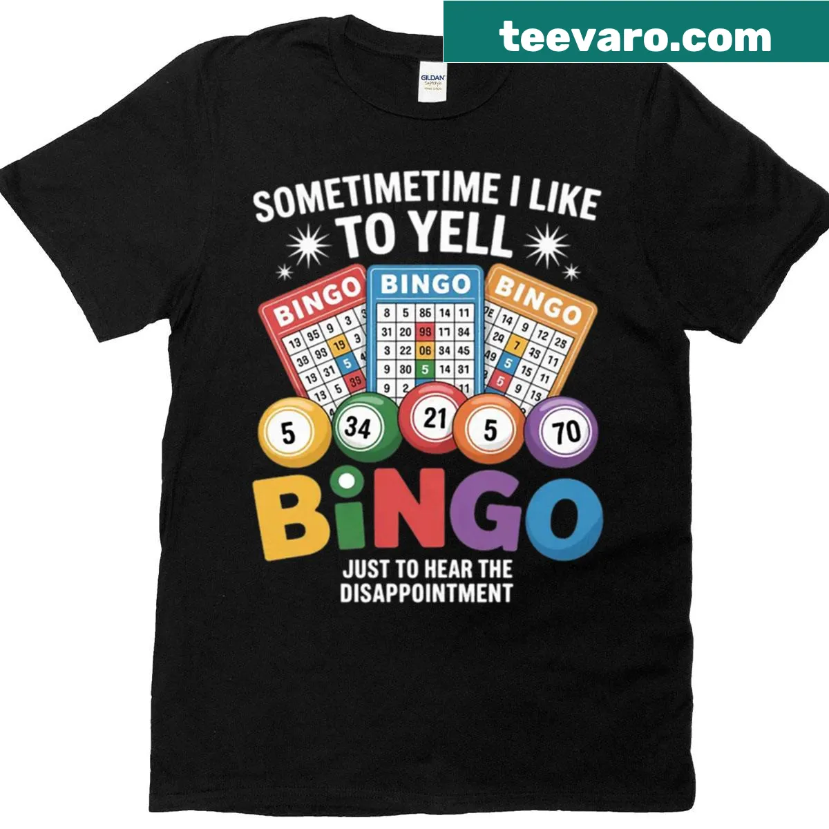 Bingo-themed t-shirt with playful game quote — on a men's t-shirt