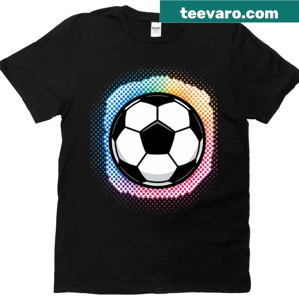 T-shirt with a dynamic soccer ball burst design