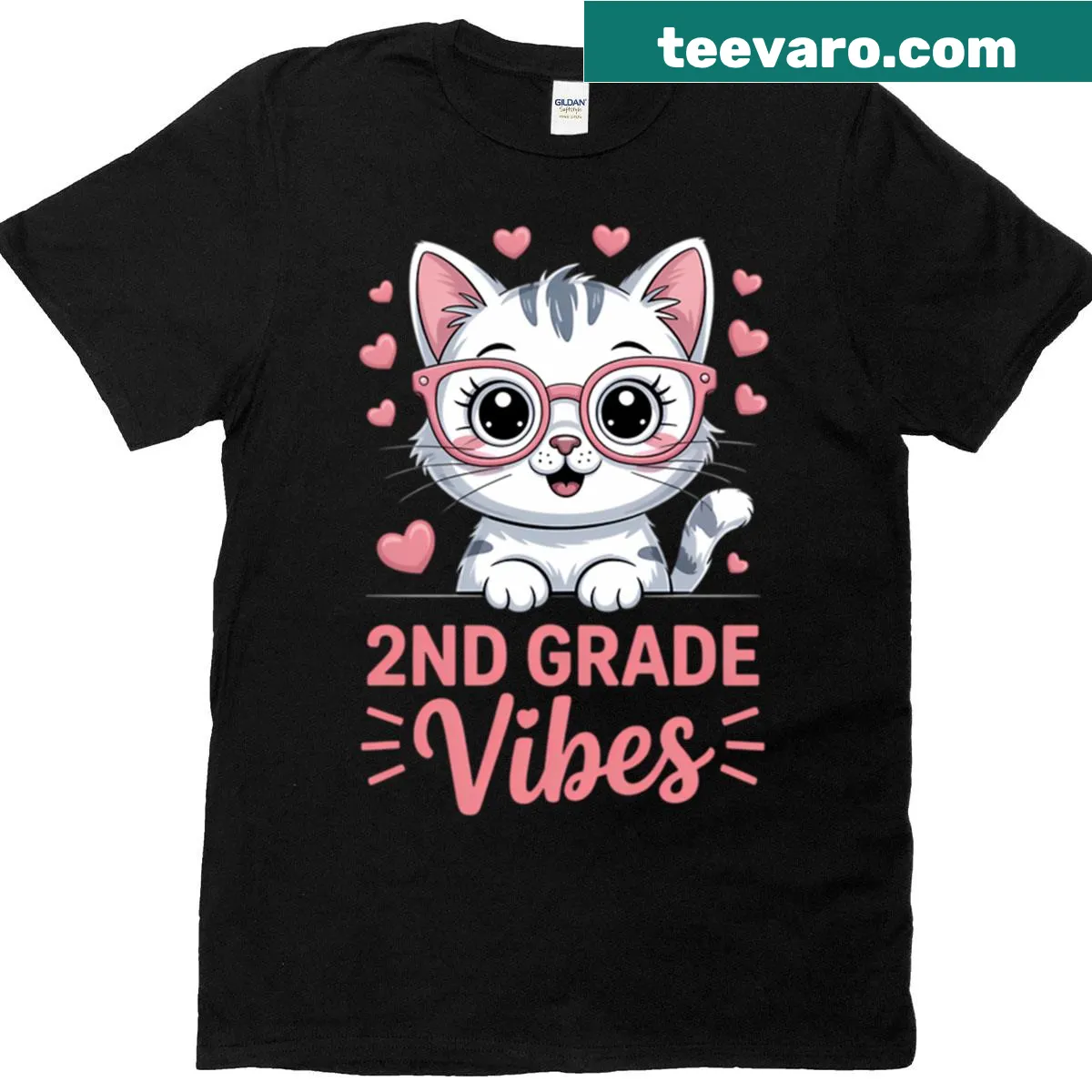 Adorable kitten-themed back to school girls T-shirt — on a men's t-shirt