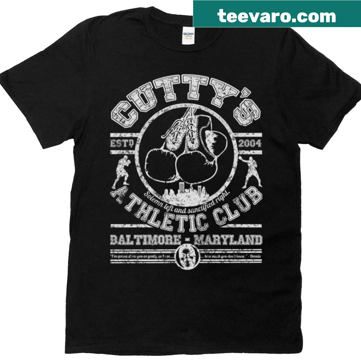 Playful graphic tee celebrating athleticism in a club setting — on a men's t-shirt