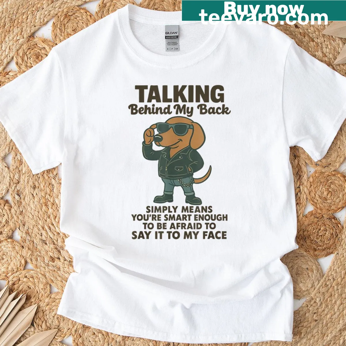 Funny T-shirt with witty dachshund saying about intelligence — on a men's t-shirt