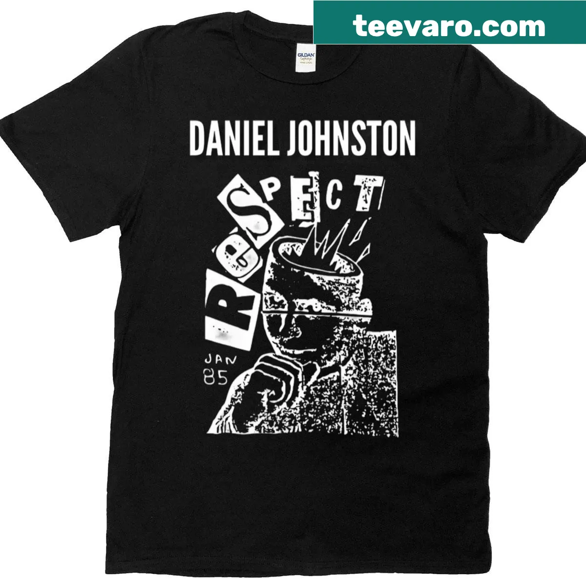 Daniel Johnston psychedelic design T-shirt featuring emotional visuals — on a men's t-shirt