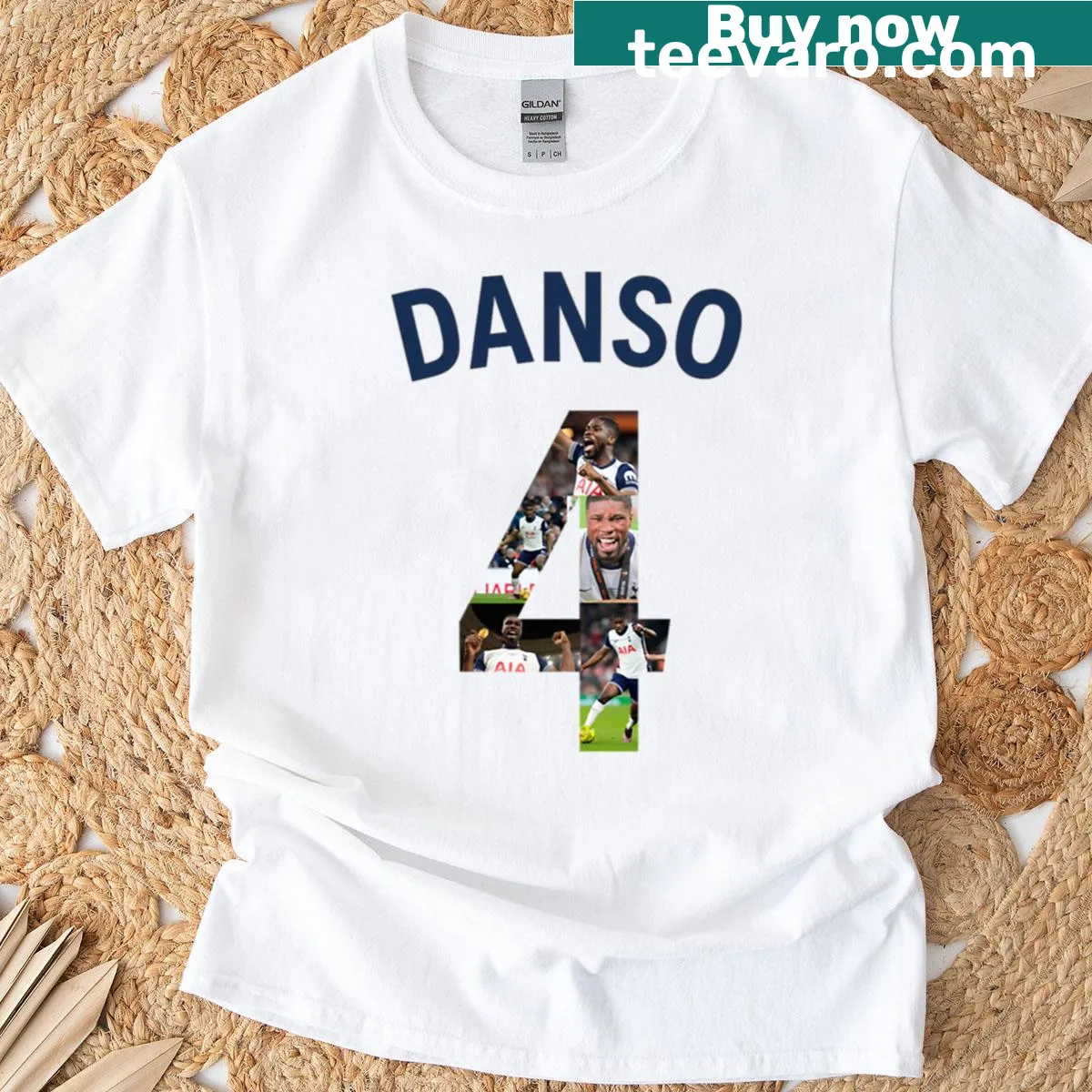 Bold number 4 design inspired by Tottenham football for fans. — on a men's t-shirt