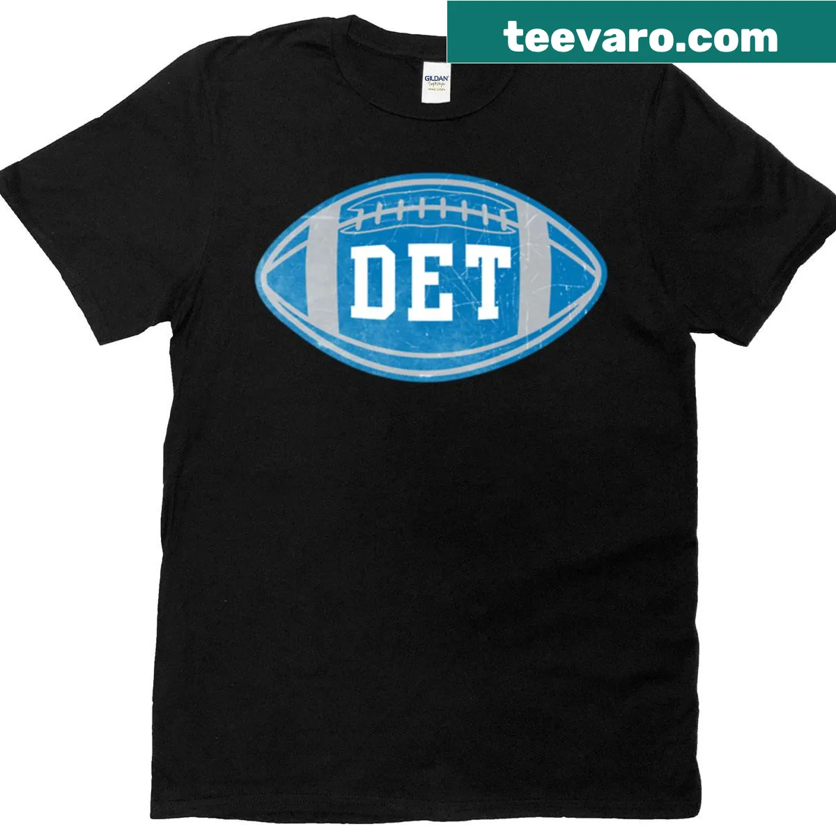 Vintage distressed football-themed T-shirt with retro design — on a men's t-shirt