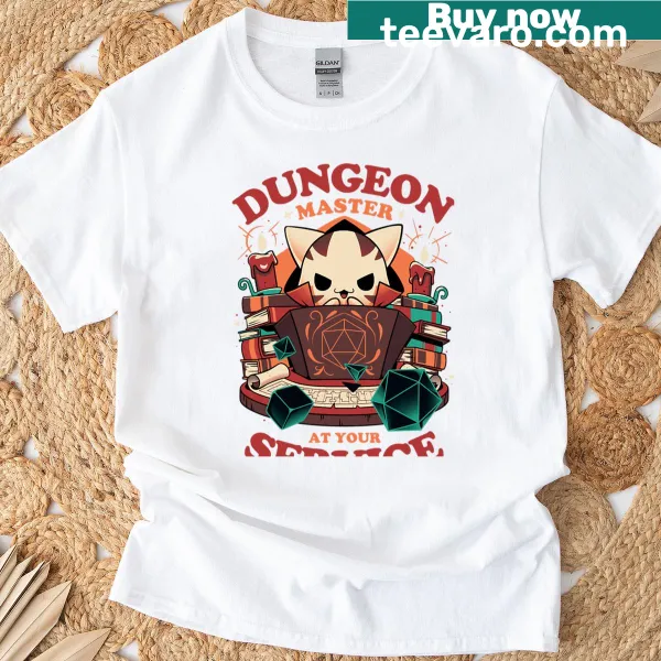 Whimsical cat illustration for gamers on a T-shirt