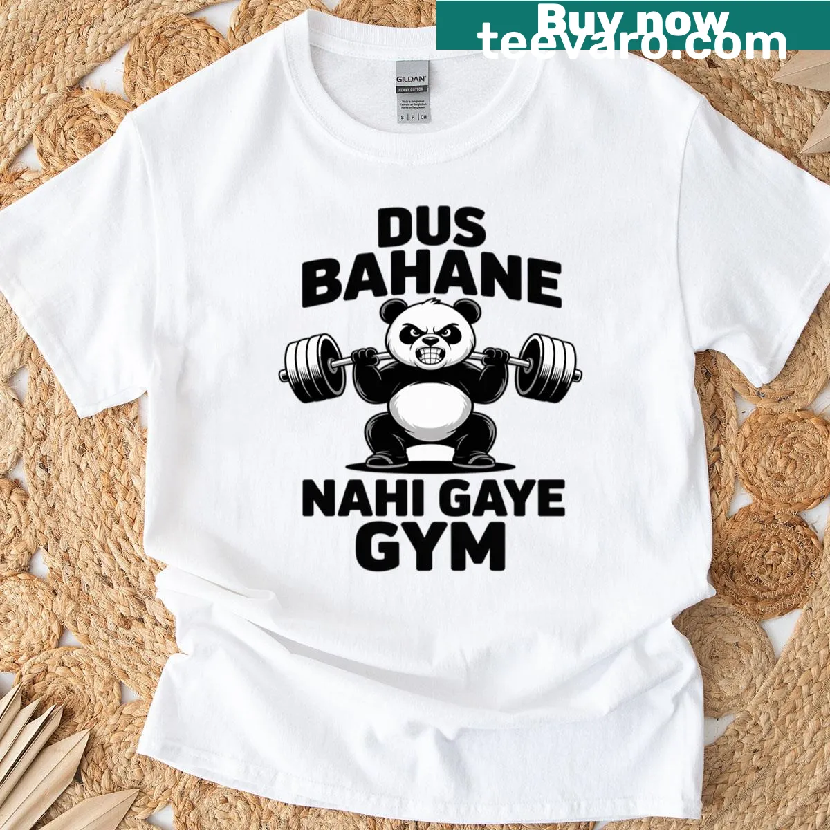 Funny T-shirt featuring a humorous gym excuse phrase — on a men's t-shirt