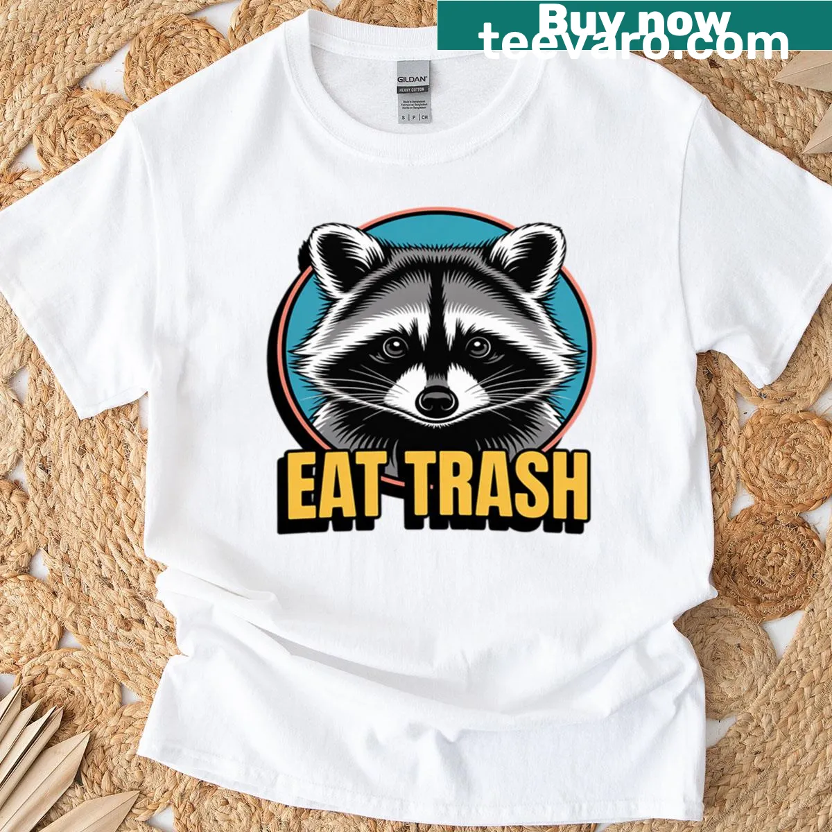 Playful Eat Trash T-shirt with quirky typography — on a men's t-shirt