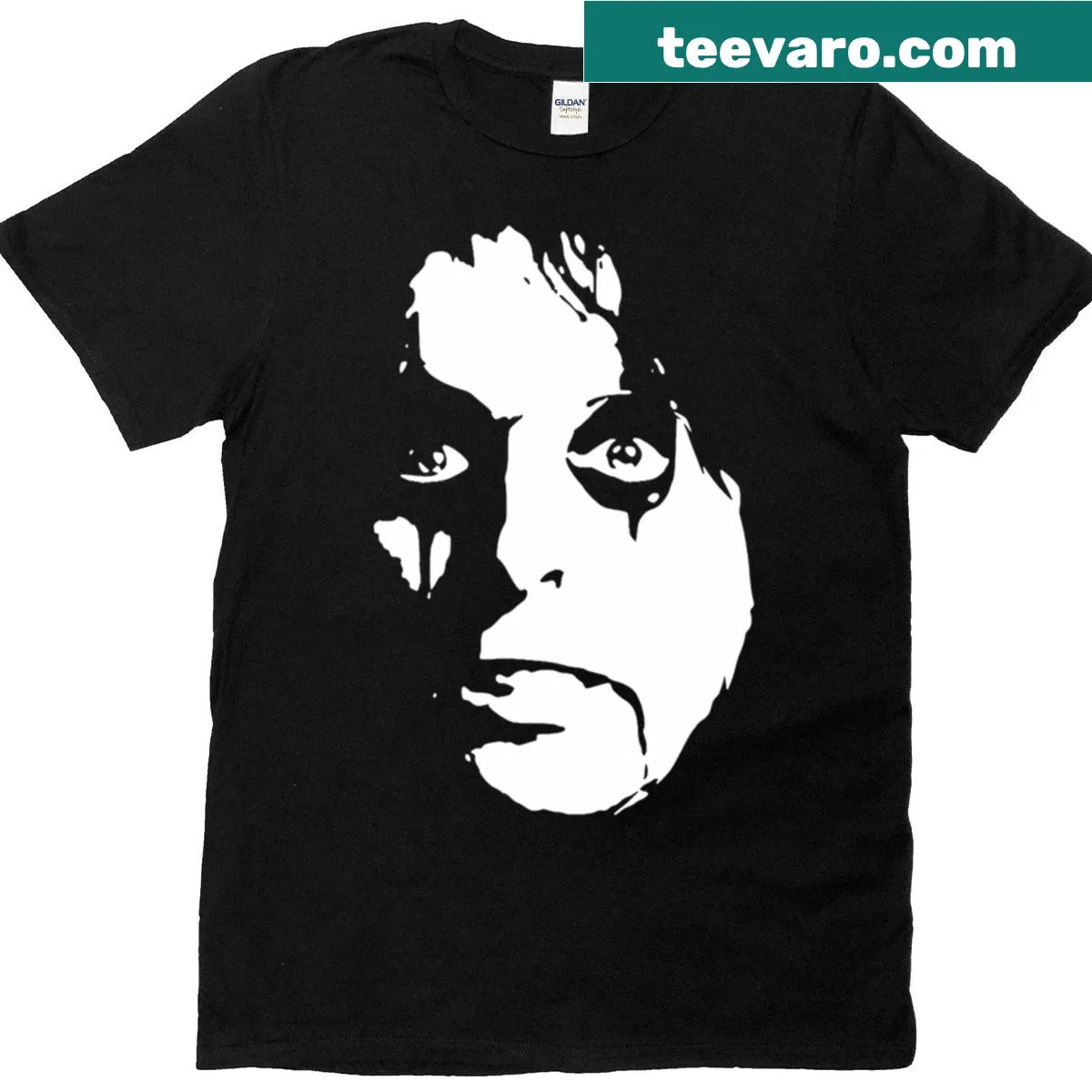 Minimalist T-shirt featuring abstract face art design. — on a men's t-shirt