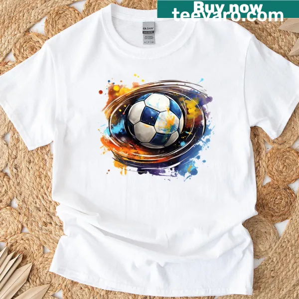 Illustration of a soccer ball on a playful T-shirt