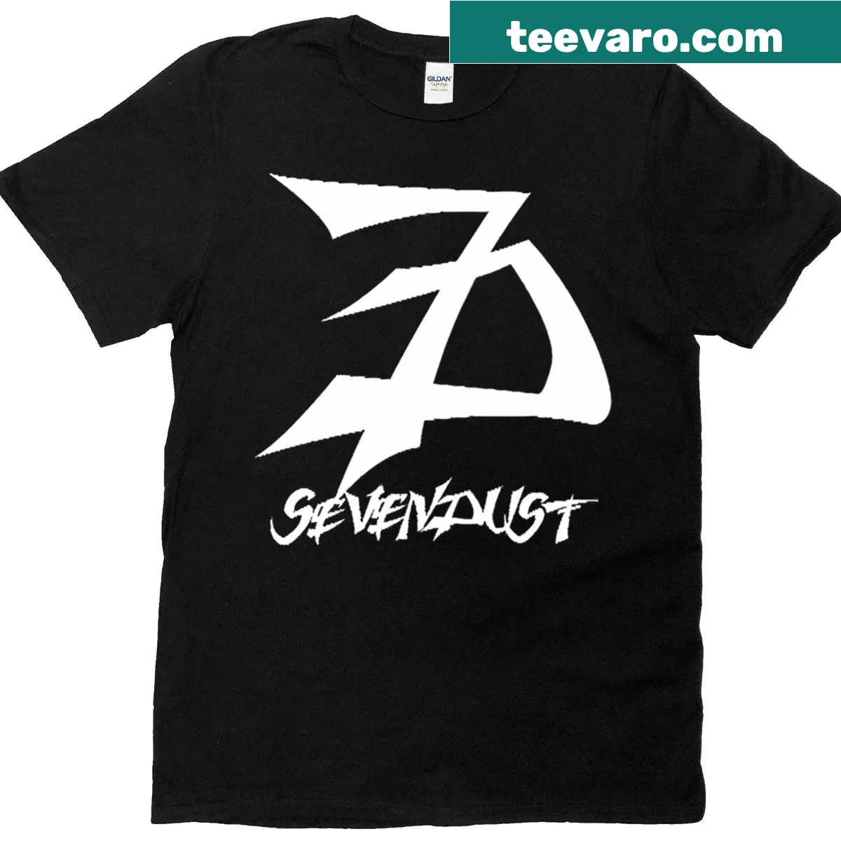 Illustrative t-shirt honoring the rock band Sevendust — on a men's t-shirt