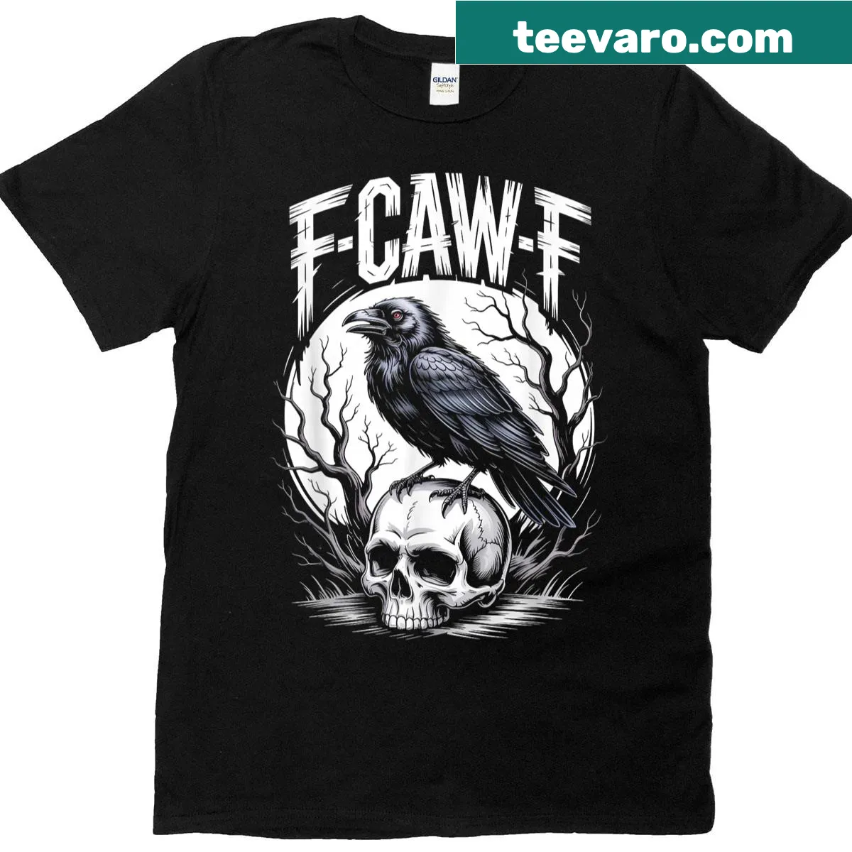 Funny t-shirt with crow sound meme humor — on a men's t-shirt