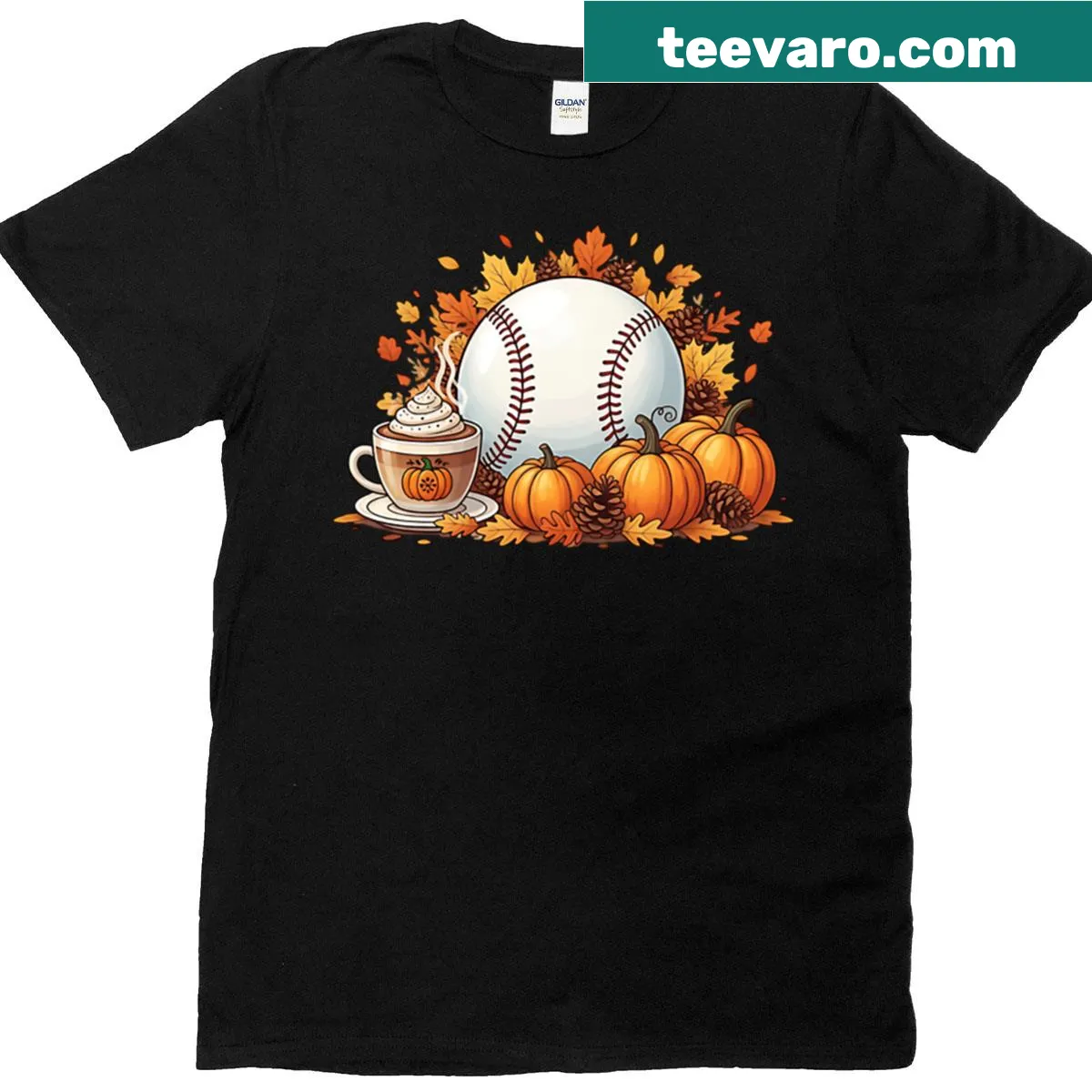 Funny pumpkin spice themed t-shirt for autumn and Thanksgiving — on a men's t-shirt