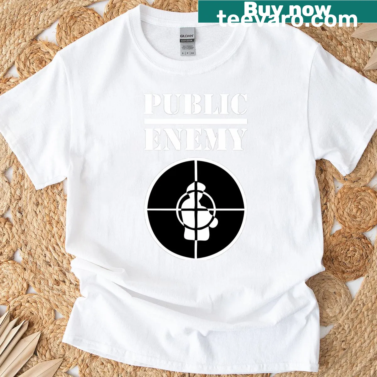 Vintage band logo graphic T-shirt celebrating rap music — on a men's t-shirt