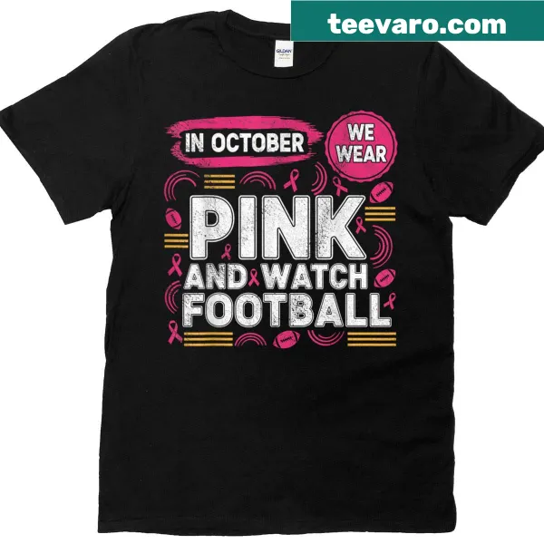 Retro t-shirt with 'In October We Wear Pink' for breast cancer awareness