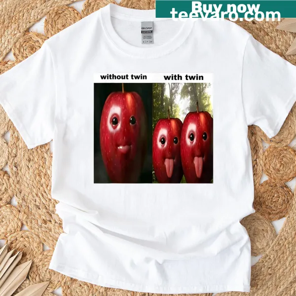 Humorous design featuring AI, apples, and Gen Z meme culture