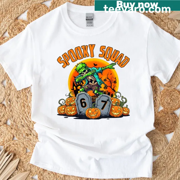 Funny zombie dabbing graphic T-shirt for Halloween