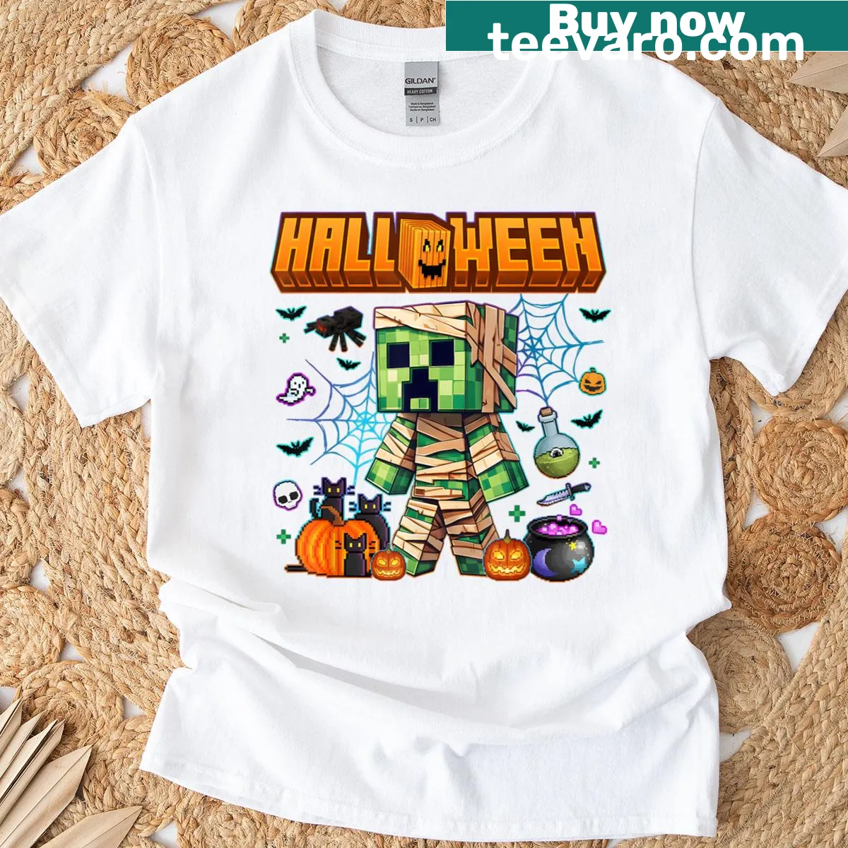 Gaming-themed t-shirt for boys featuring playful graphic design — on a men's t-shirt