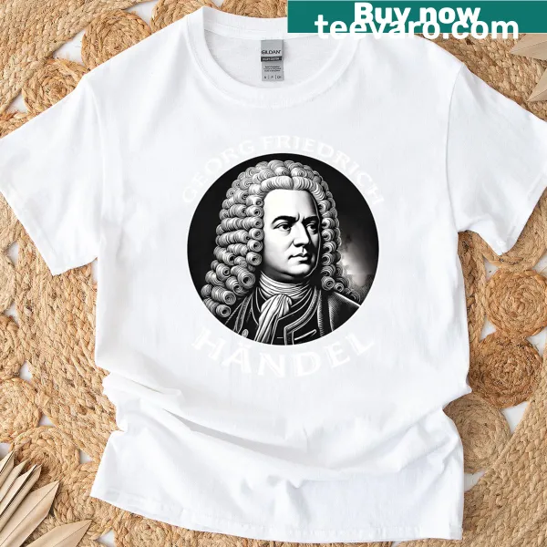 T-shirt featuring the name Georg Friedrich Handel in elegant typography