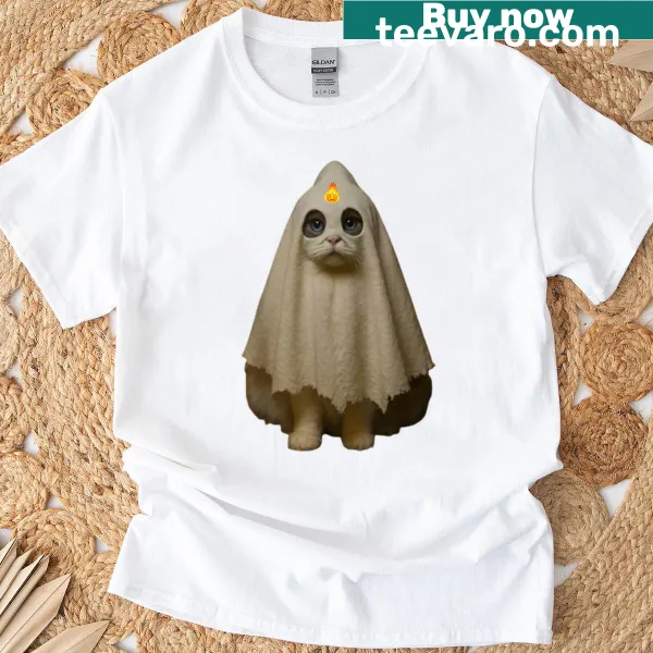 Ghost cat design perfect for Halloween, suitable for all ages