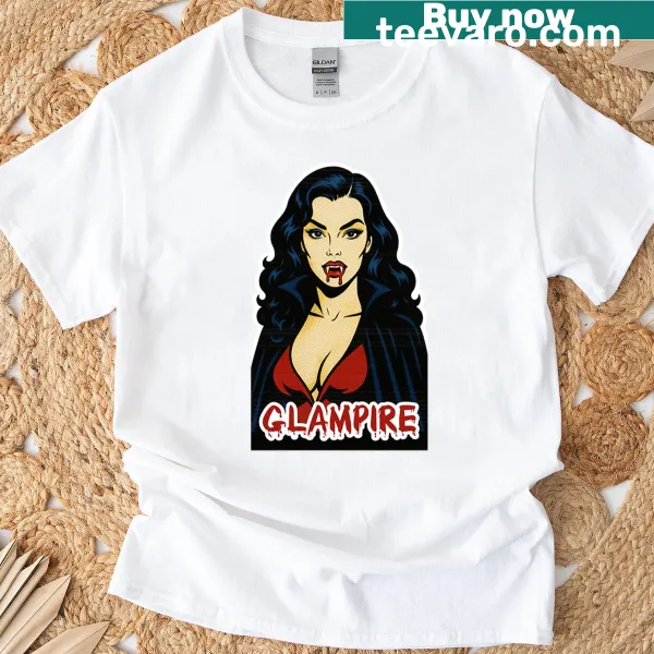 Pop art t-shirt featuring a stylish female vampire design.
