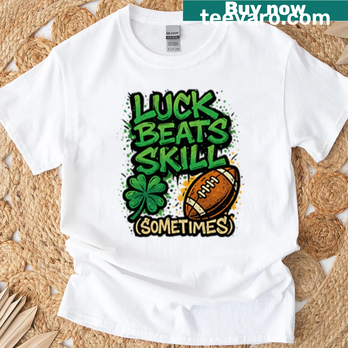 Edgy typography design with football saying on a T-shirt — on a men's t-shirt