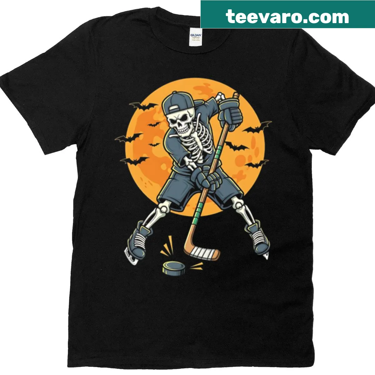 Halloween T-shirt for kids with skeleton and ice cream cone design — on a men's t-shirt