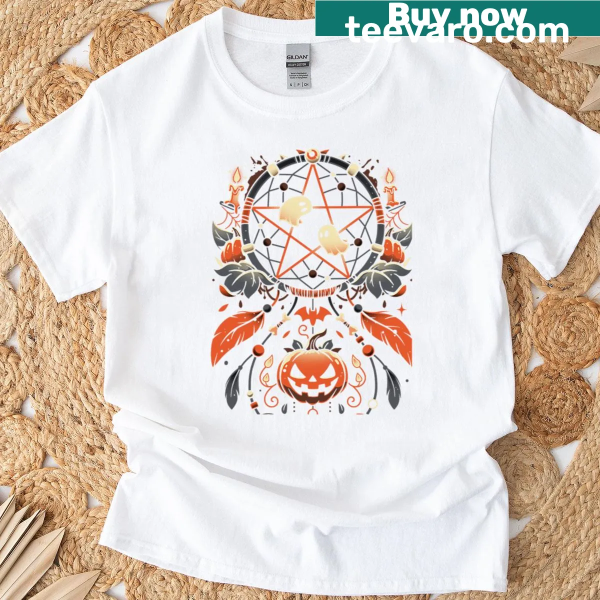 Cartoon ghost design T-shirt for Halloween — on a men's t-shirt