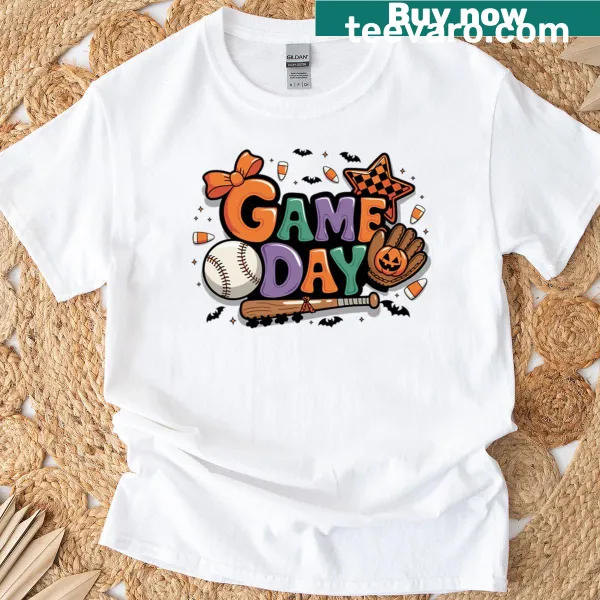 Halloween T-shirt with spooky sports graphics