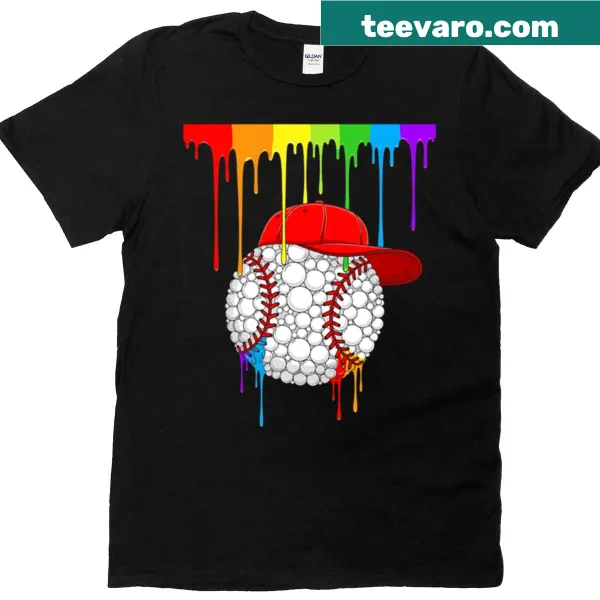 Kids baseball-themed t-shirt featuring playful polka dot design