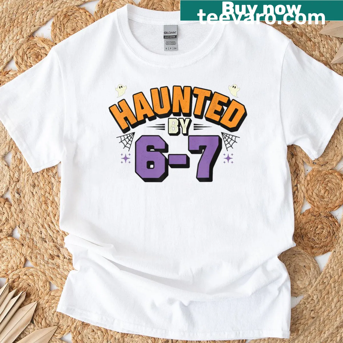 Funny Halloween t-shirt with cartoon ghosts illustration — on a men's t-shirt