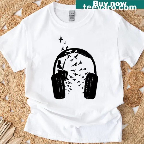 Design featuring a bassoon and headphones, merging music and style