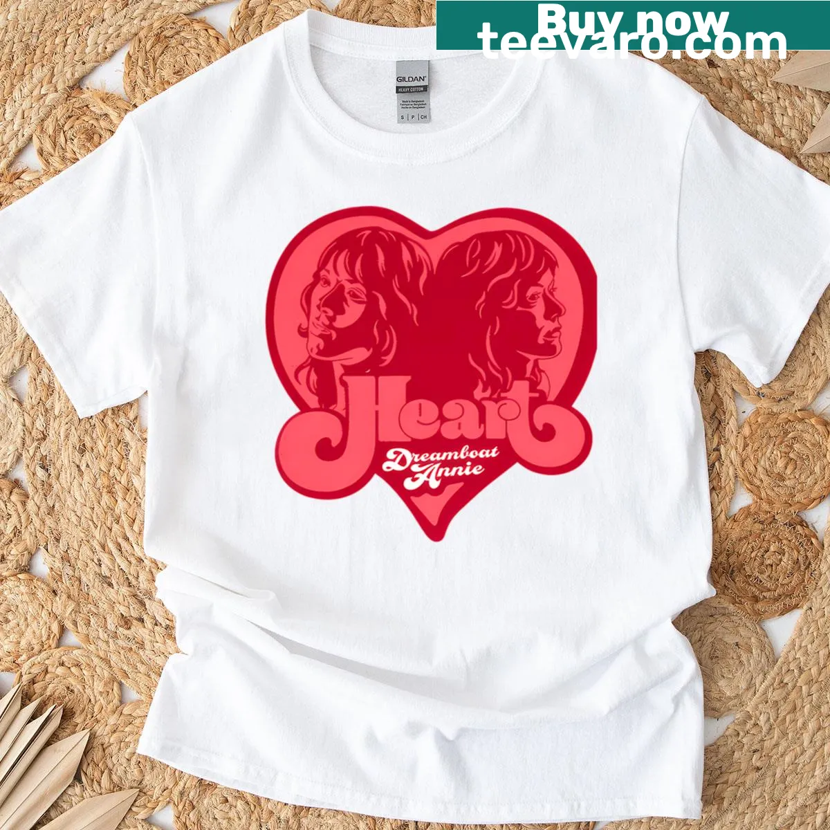 Simple heart band design displayed on a T-shirt — on a men's t-shirt