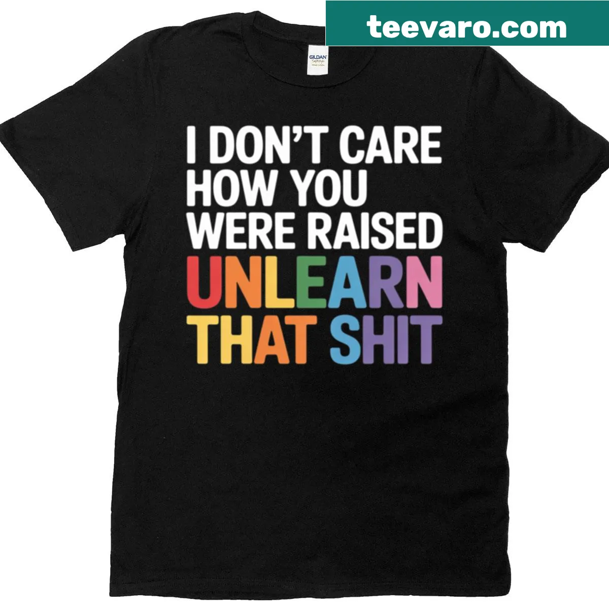 Bold typography t-shirt with a strong statement about personal growth — on a men's t-shirt